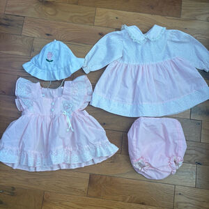 Casual Dress Set 12 Months Pink White
